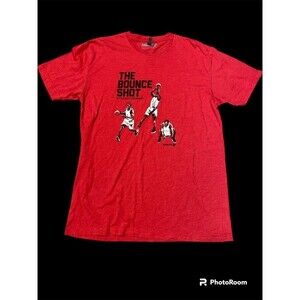 Kawhi Leonard THE BOUNCE SHOT Toronto Raptors screen Tee, Red/black Men’s M